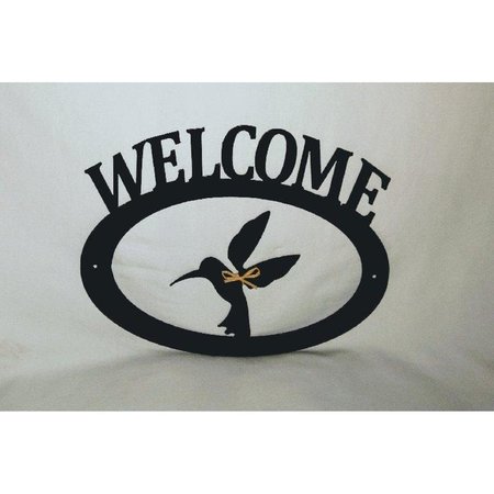 THE LAZY SCROLL Hummingbird Metal Welcome Sign hbwelcome